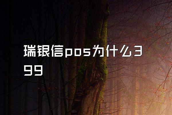 瑞银信pos为什么399